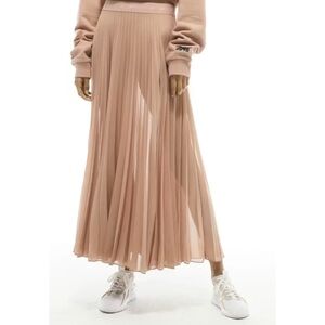 Reebok X VICTORIA BECKHAM Vb Skirt In Neutral Pleated Sheer Dance Skirt Medium